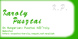 karoly pusztai business card